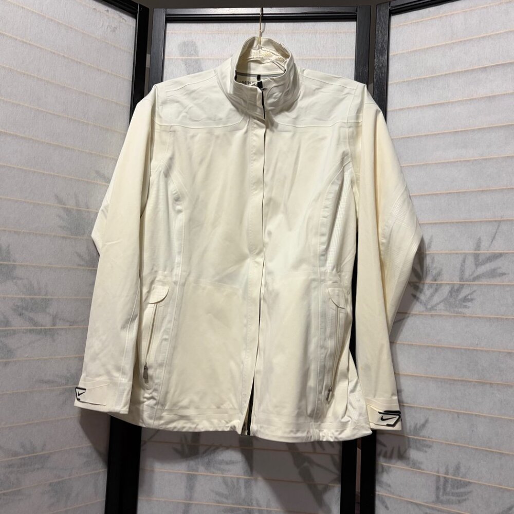 Nike Golf Storm-Fit 10 Jacket Women's‎ Large White Full Zip Waterproof Rain Coat